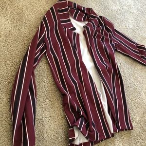 Burgundy Striped Blazer